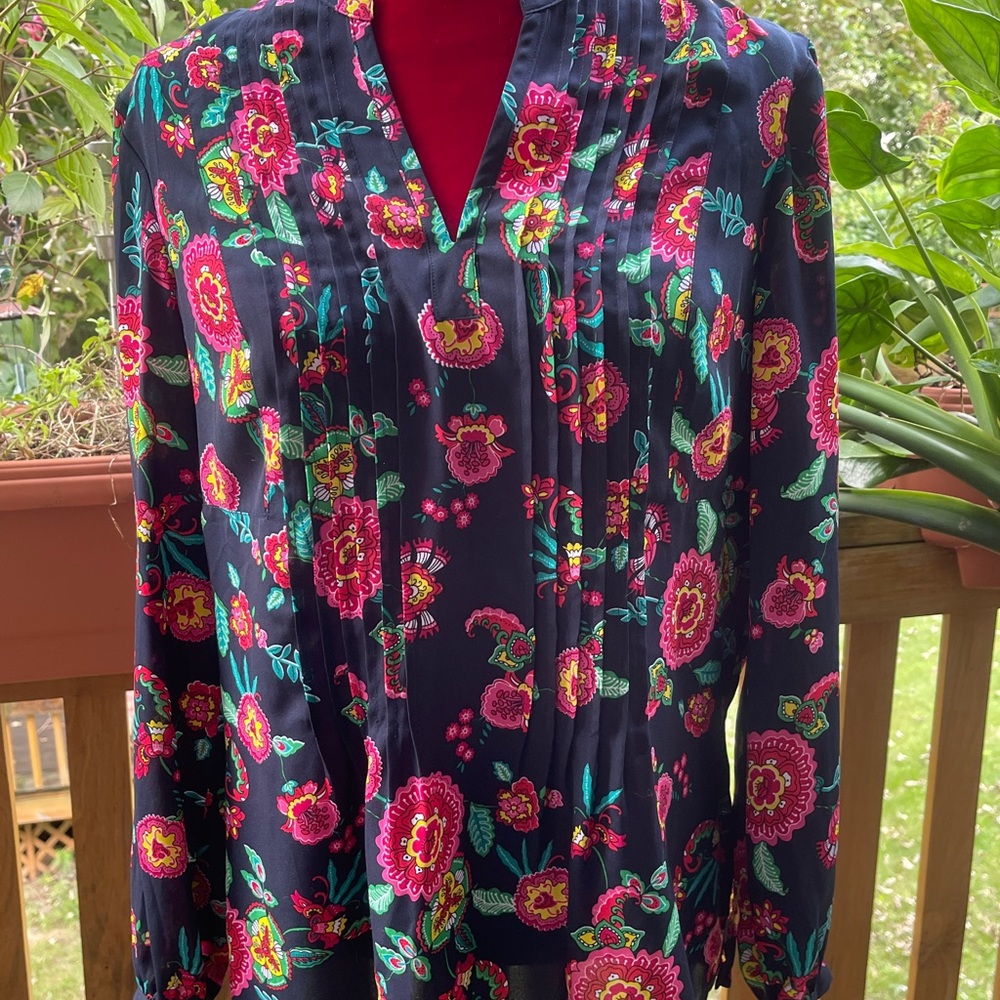 Jones New York Sport , black and red floral top.